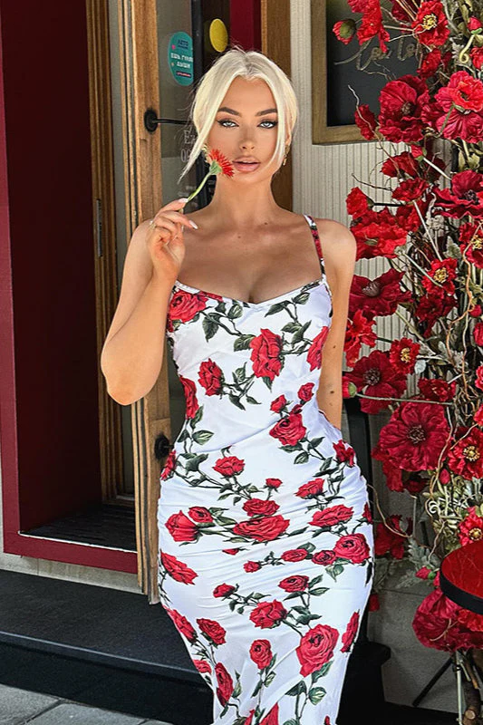 Square Neck Floral Cami Party Dress - Image 10