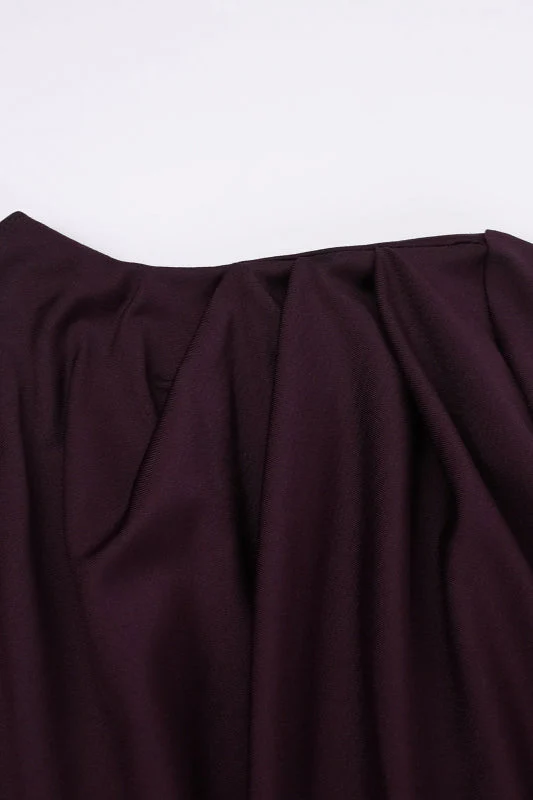 High Neck Ruched Split Bodycon Long Sleeve Party Dress - Image 14