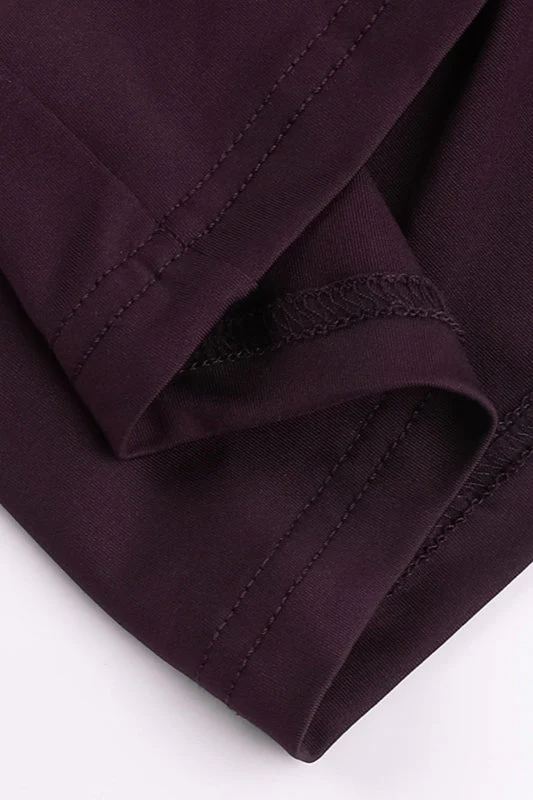 High Neck Ruched Split Bodycon Long Sleeve Party Dress - Image 7