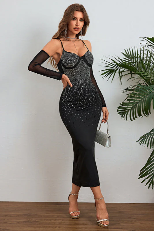 Cami Rhinestone Sleeve Bodycon Party Dress - Image 12