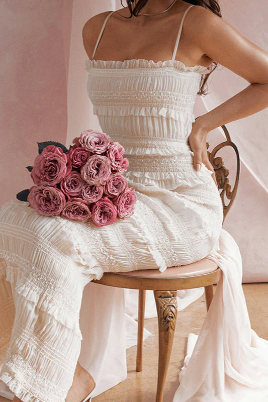 Ruffle Edge Textured Cami Party Dress - Image 5