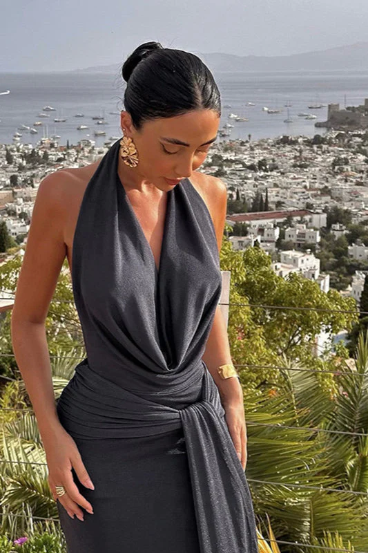 Elegant Backless Halter Bodycon Party Dress - Image 7