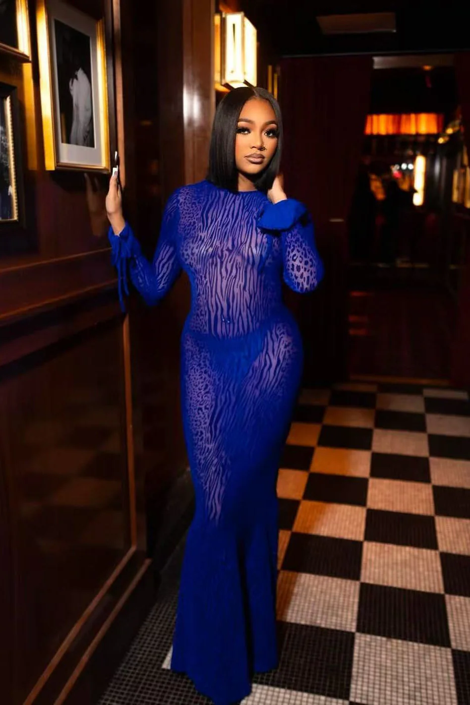 Mesh Sheer Leopard Print Bodycon Party Dress - Image 7