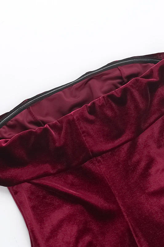 Velvet Bustier Bodycon Skirt Party Dress - Image 10