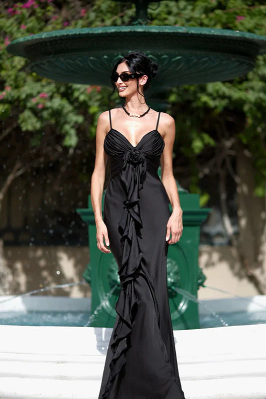 Satin Floral Tie-Back Slim Fit Slip Dress Party Dress - Image 6