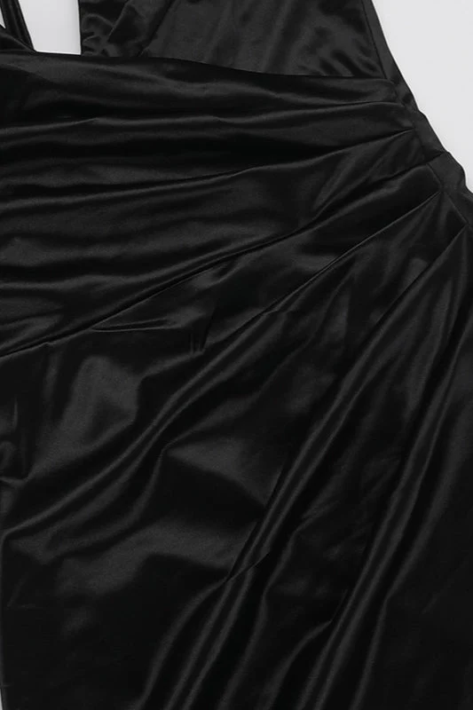 Sexy Halter Neck Crisscross Split Maxi Dress Party Dress - Image 4