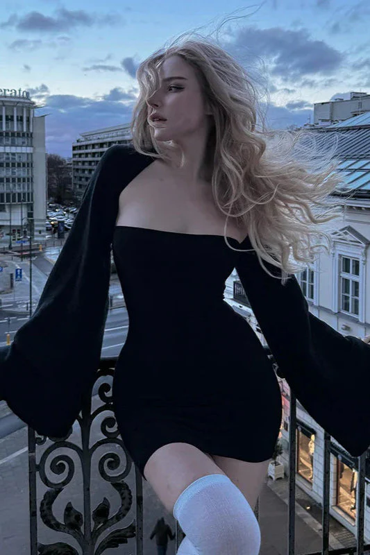 Fuzzy Knit Bustier Dress With Long Sleeve Cardigan Set Party Dress - Image 7