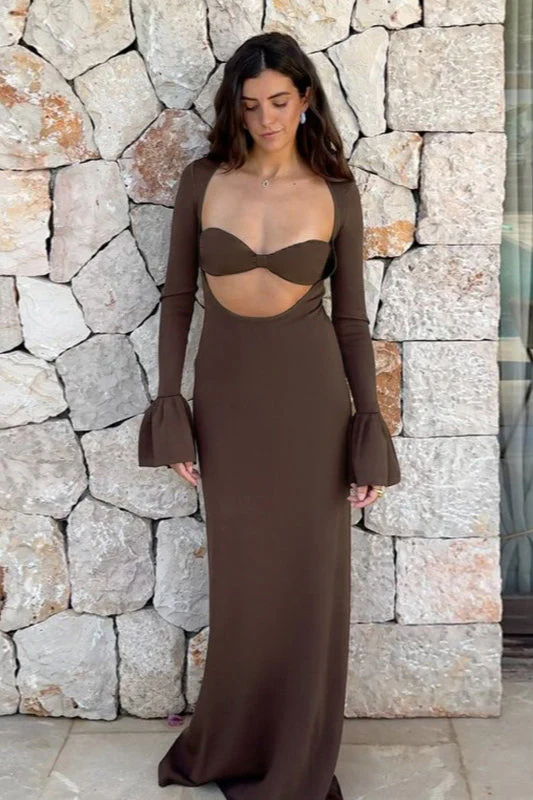 Knit Sexy Cutout Bodycon Party Dress - Image 9