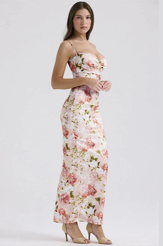 Floral Lace Cami Split Maxi Dress - Image 2