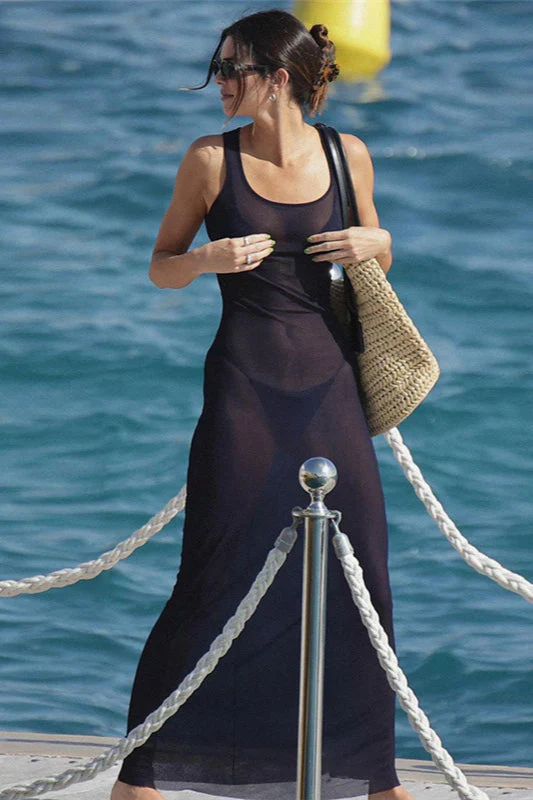 Sexy Sheer Mesh Beach Resort Maxi Dress - Image 2