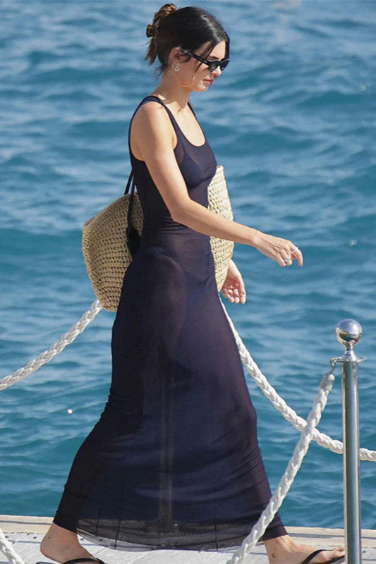 Sexy Sheer Mesh Beach Resort Maxi Dress - Image 3