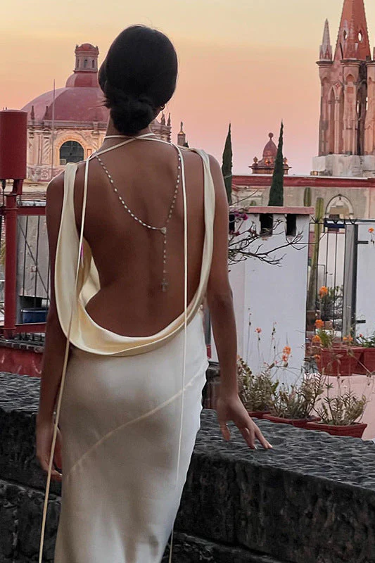 Chic Satin Backless Cami Bodycon Maxi Dress - Image 5