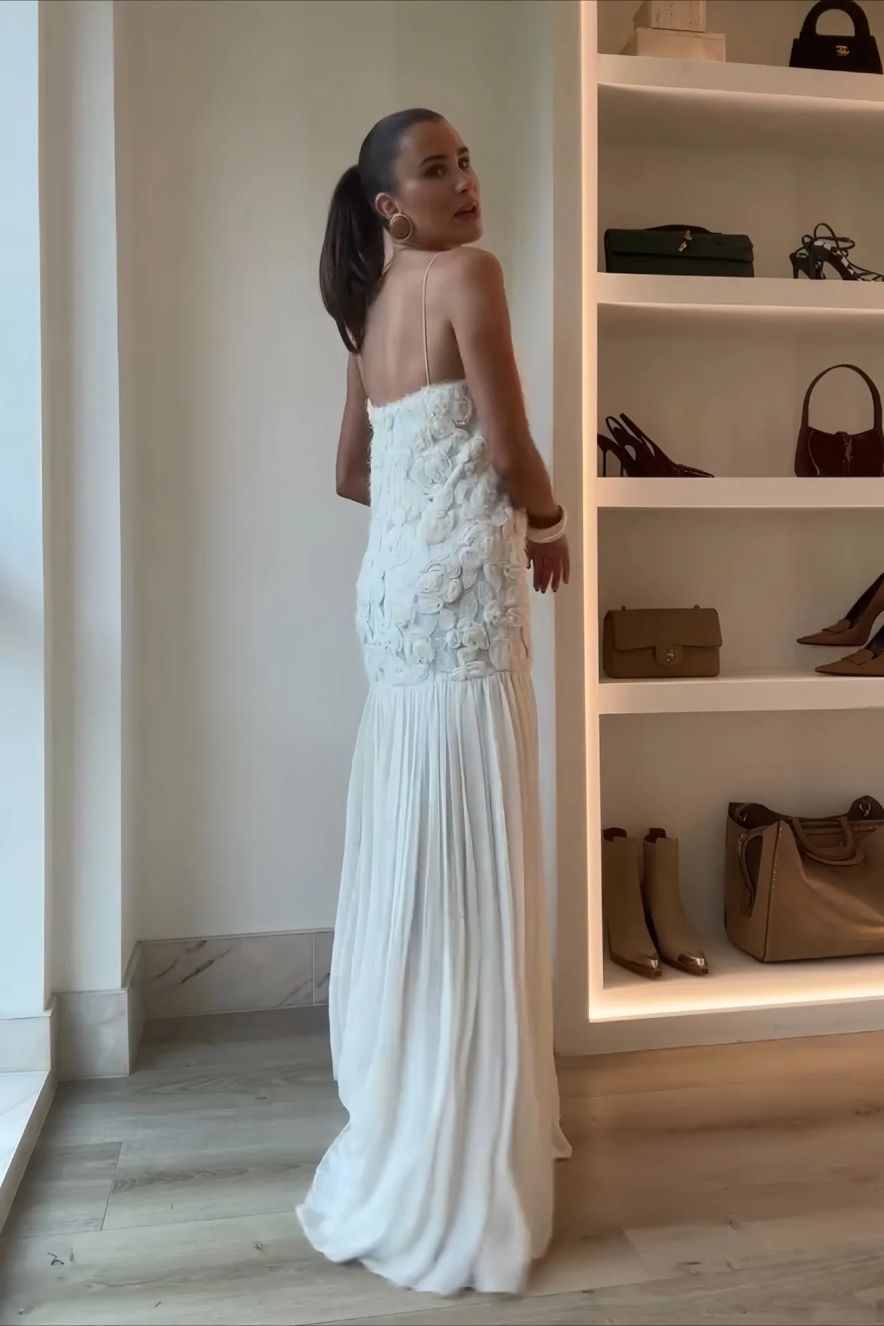 Rose Appliqué Ruffle Cami Maxi Dress - Image 2
