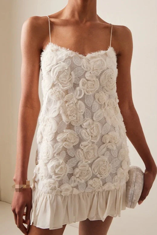 Rose Appliqué Ruffle Cami Maxi Dress - Image 3