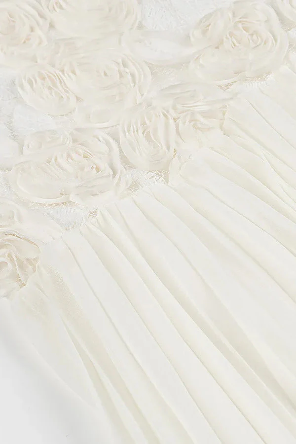 Rose Appliqué Ruffle Cami Maxi Dress - Image 4