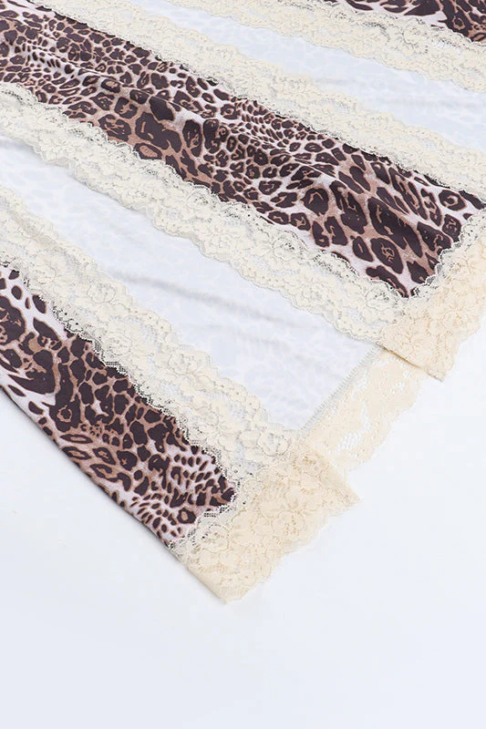 Lace Split Cami Leopard Maxi Dress - Image 5