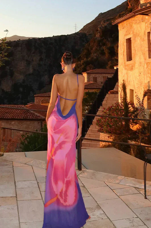 Asymmetrical Backless Cami Maxi Dress - Image 2