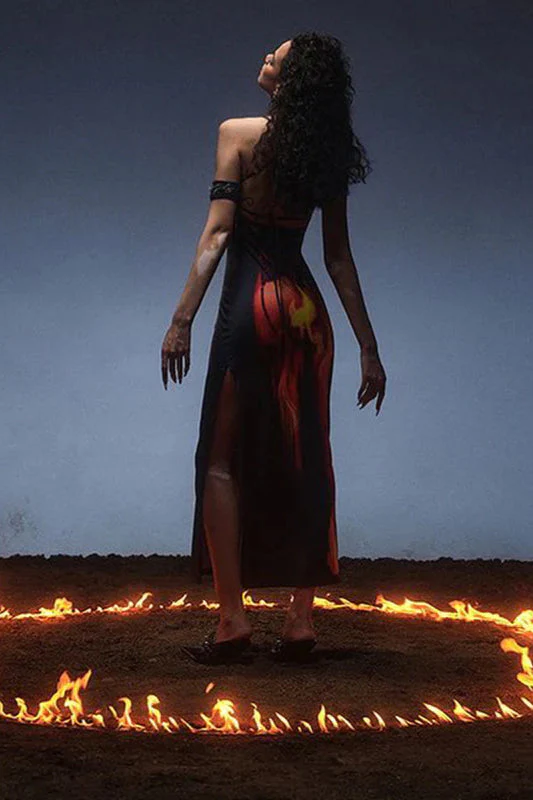 Flame Print Cami Maxi Dress - Image 2