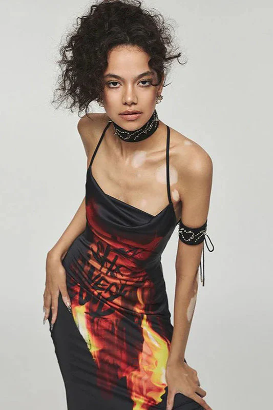 Flame Print Cami Maxi Dress - Image 7