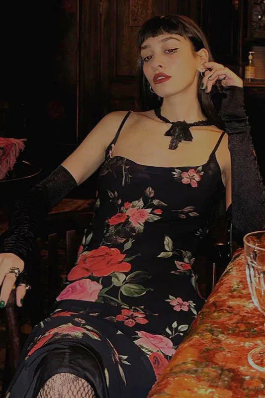 Vintage Floral Bodycon Party Dress - Image 2