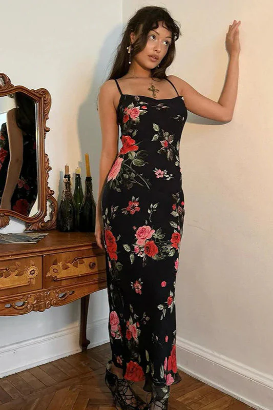 Vintage Floral Bodycon Party Dress - Image 4
