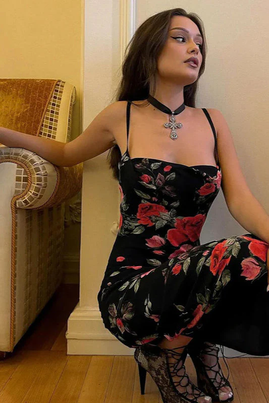 Vintage Floral Bodycon Party Dress - Image 7