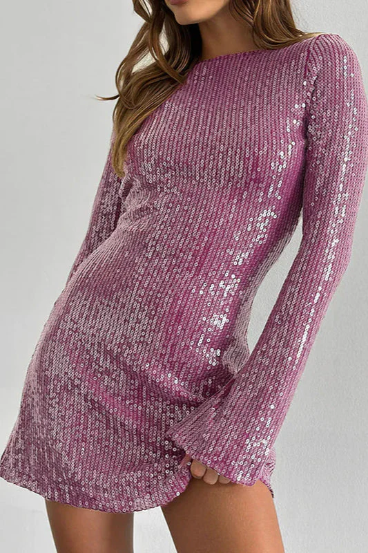 Sequin Backless Bodycon Party Dress - Image 4