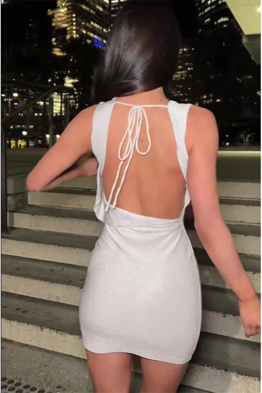 Sparkling Backless Slim Fit Party Dress - Image 6