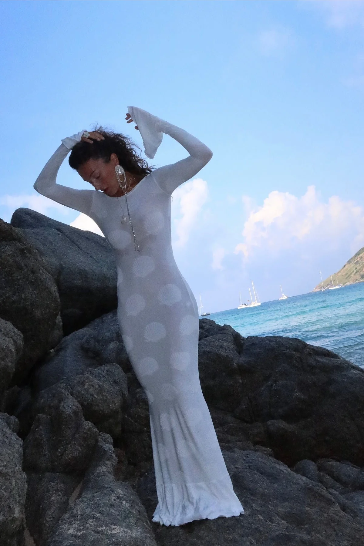 Sexy Mermaid Flare Sleeve Boho Dress - Image 2