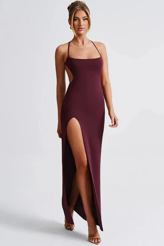 Summer Sexy Split Dress Slim Fit Spaghetti Strap Party Dress - Image 4