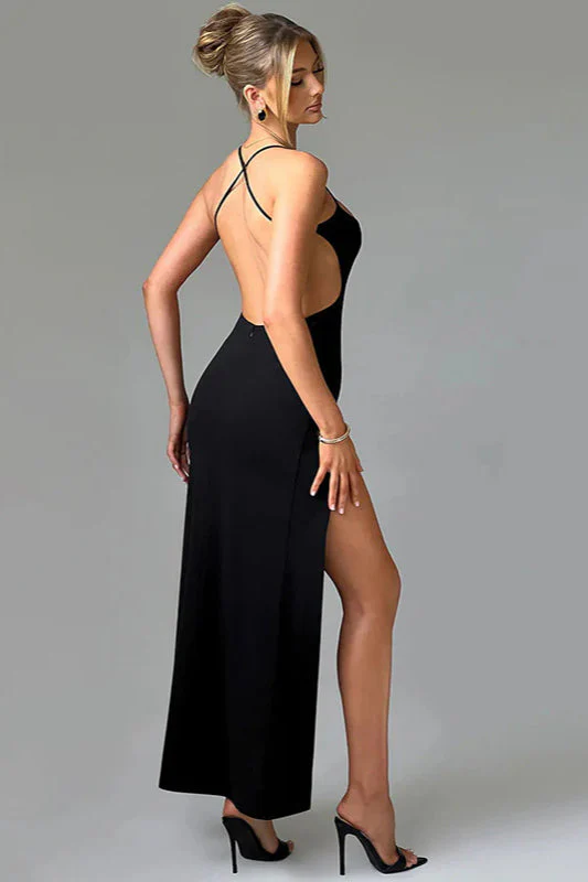 Summer Sexy Split Dress Slim Fit Spaghetti Strap Party Dress - Image 9