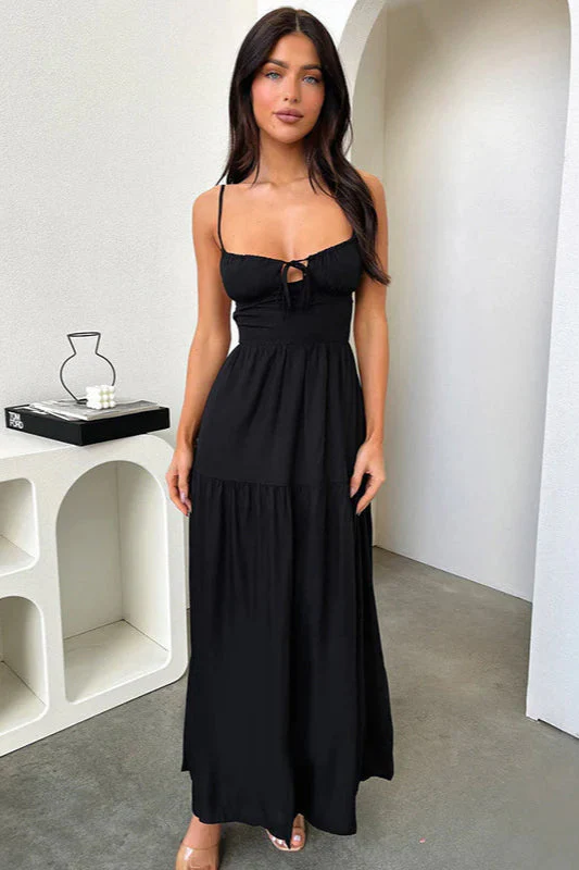 Backless Cami A-Line Dress with Waist Tie Party Dress - Image 2