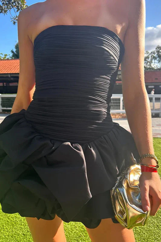Spring Elegant Ruched Corset Dress with Layered Skirt Party Dress - Image 11