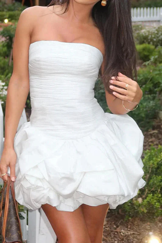 Spring Elegant Ruched Corset Dress with Layered Skirt Party Dress - Image 7