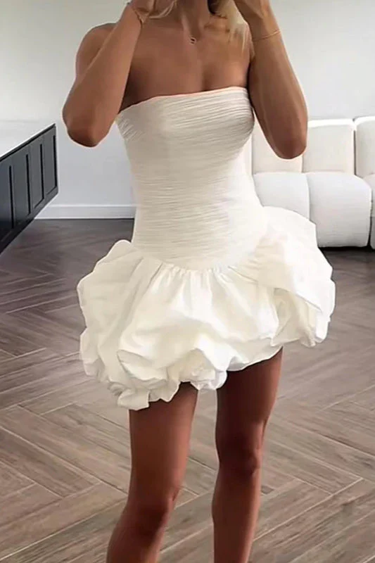 Spring Elegant Ruched Corset Dress with Layered Skirt Party Dress - Image 8