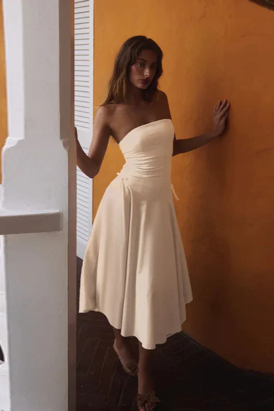 Autumn New Chic Bowknot Strapless Slim Fit Party Dress - Image 8