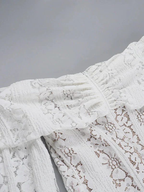 Lace Off-Shoulder Sexy Bodycon Mini Party Dress - Image 11