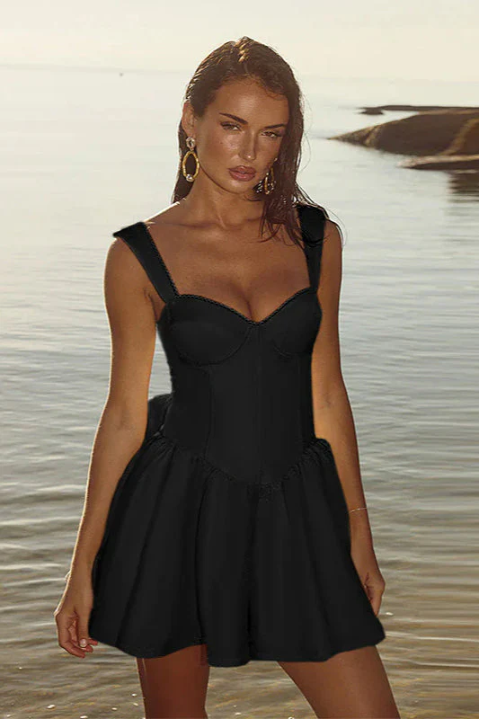 Floral Jacquard A-Line Backless Bow Party Dress - Image 12
