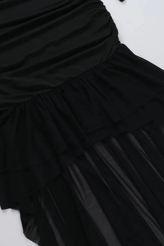Fall New Slim-Fit Pleated Off-Shoulder  Party Dress - Image 4