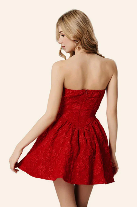 Sexy Off-Shoulder Cinched Waist Floral Puff  Party Dress - Image 2
