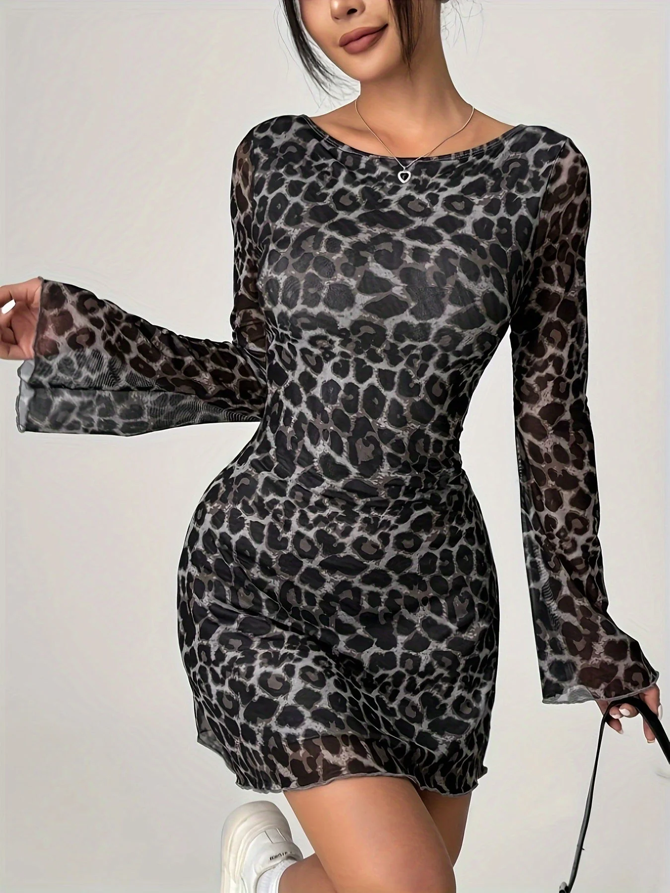 Sexy Leopard Print Backless Party Dress - Image 5