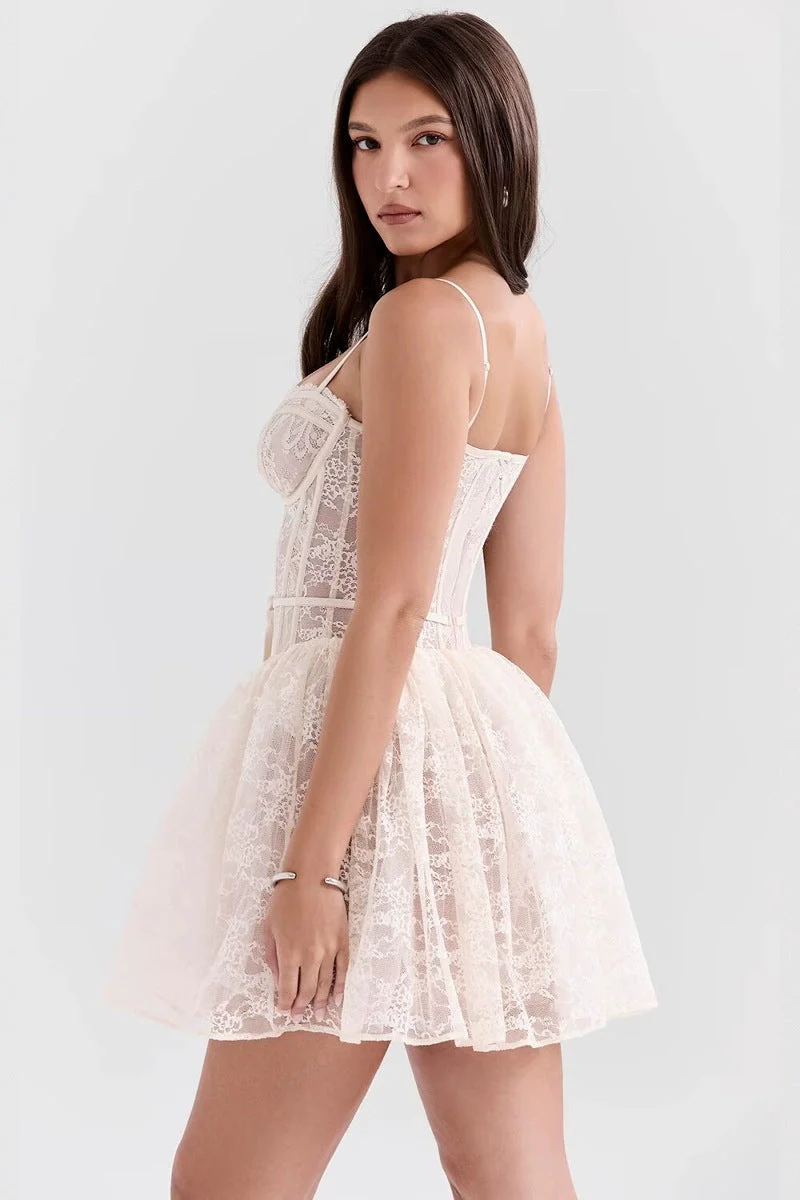 Lace Cami Backless Slimming Mini Party Dress - Image 2