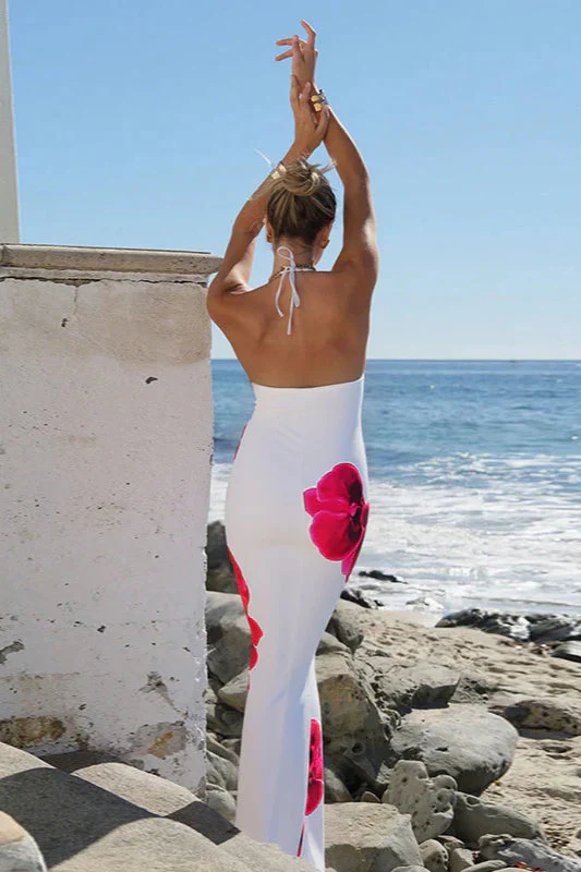 Floral Backless Slim Fit Bodycon Maxi Dress - Image 2