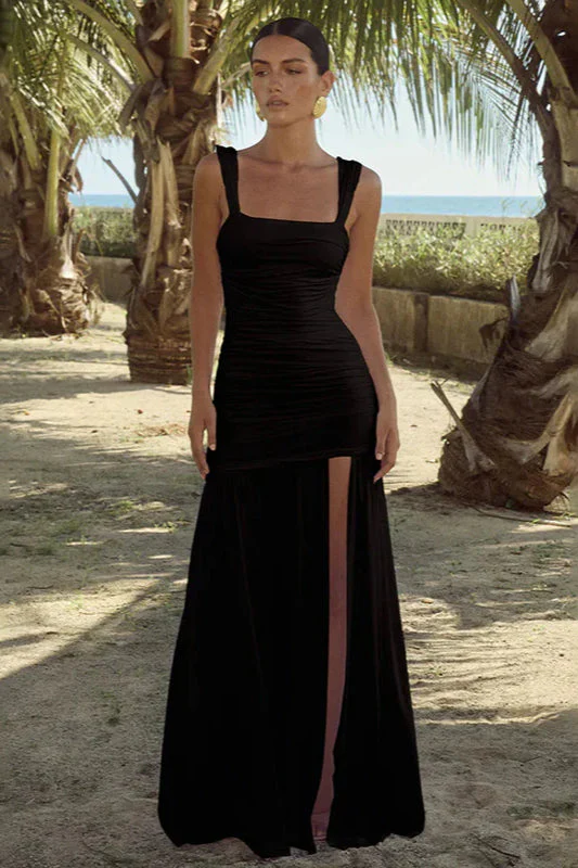 Knit Backless Cami Split Maxi Dress - Image 2