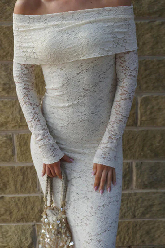 Lace Off-Shoulder Bodycon Maxi Dress - Image 6