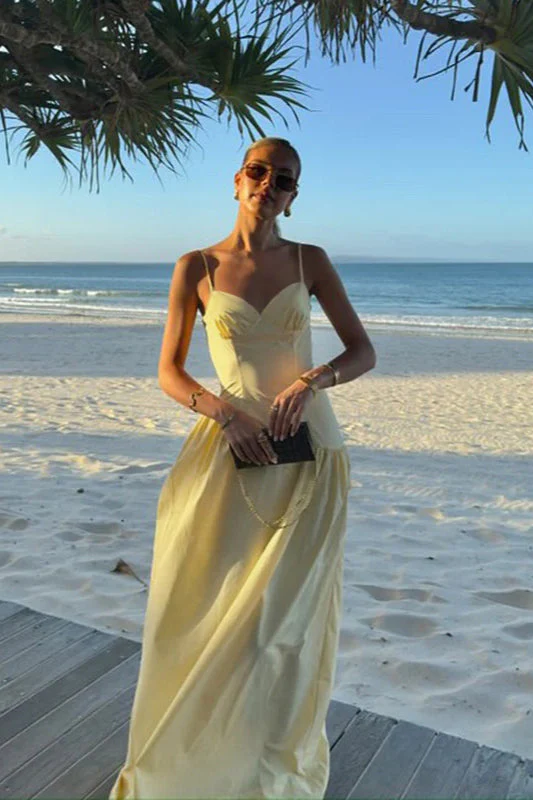 A-Line Strap Dress Slim Fit Maxi Dress - Image 3