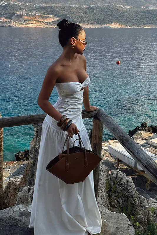Strapless Hollow Out Beach Maxi Dress - Image 4
