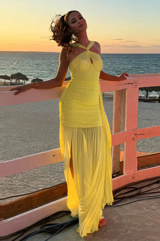 Mesh Tie Strappy Bodycon Maxi Dress - Image 2