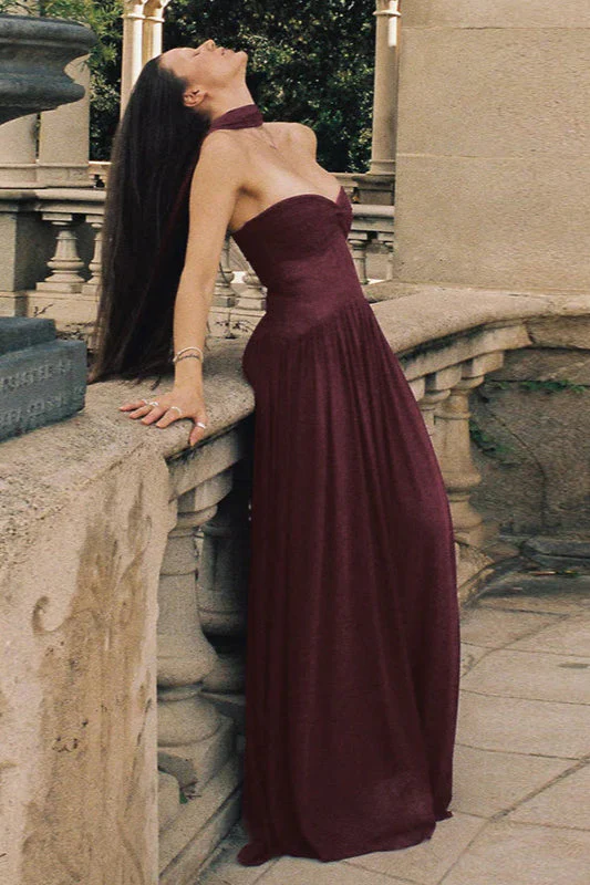 Strapless Flowy Ribbon Slim Waist Maxi Dress - Image 7