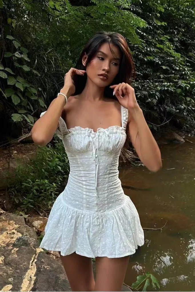 Embroidered Cotton Cami Boho Dress - Image 2